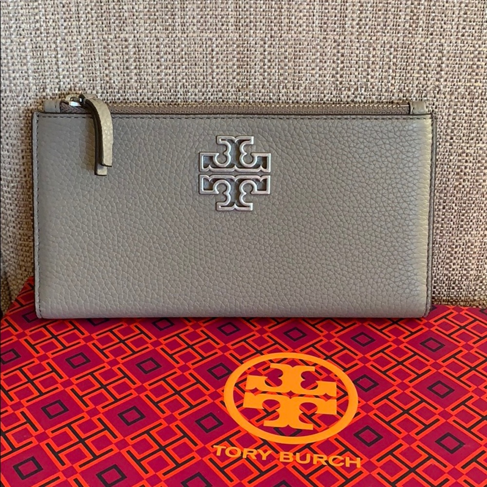 Tory Burch Britten Slim Envelope Wallet FrenchGrey